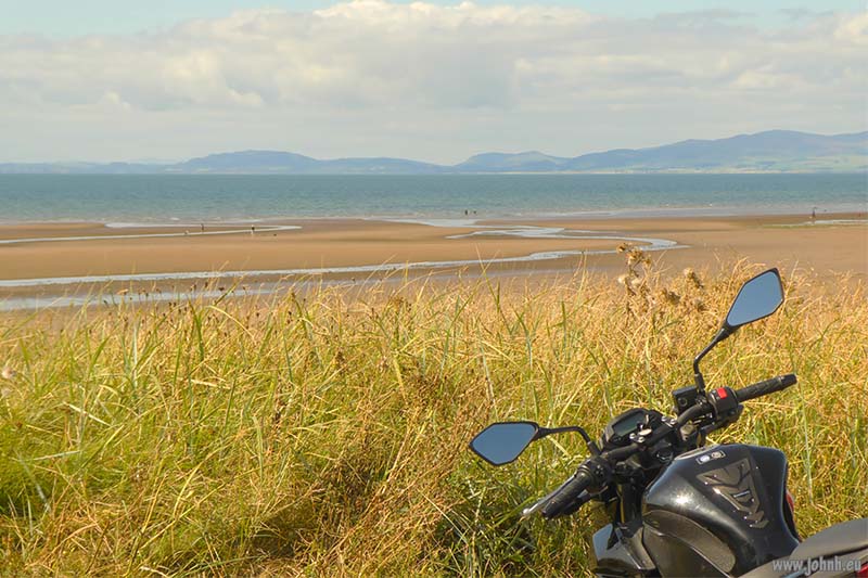 Ninja Z250SL on the Solway Firth coast