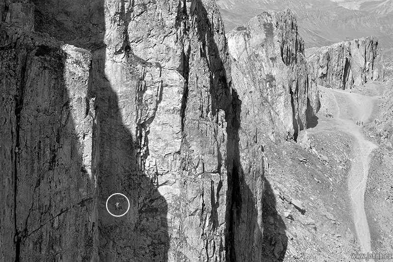 Climber on Le Brévent